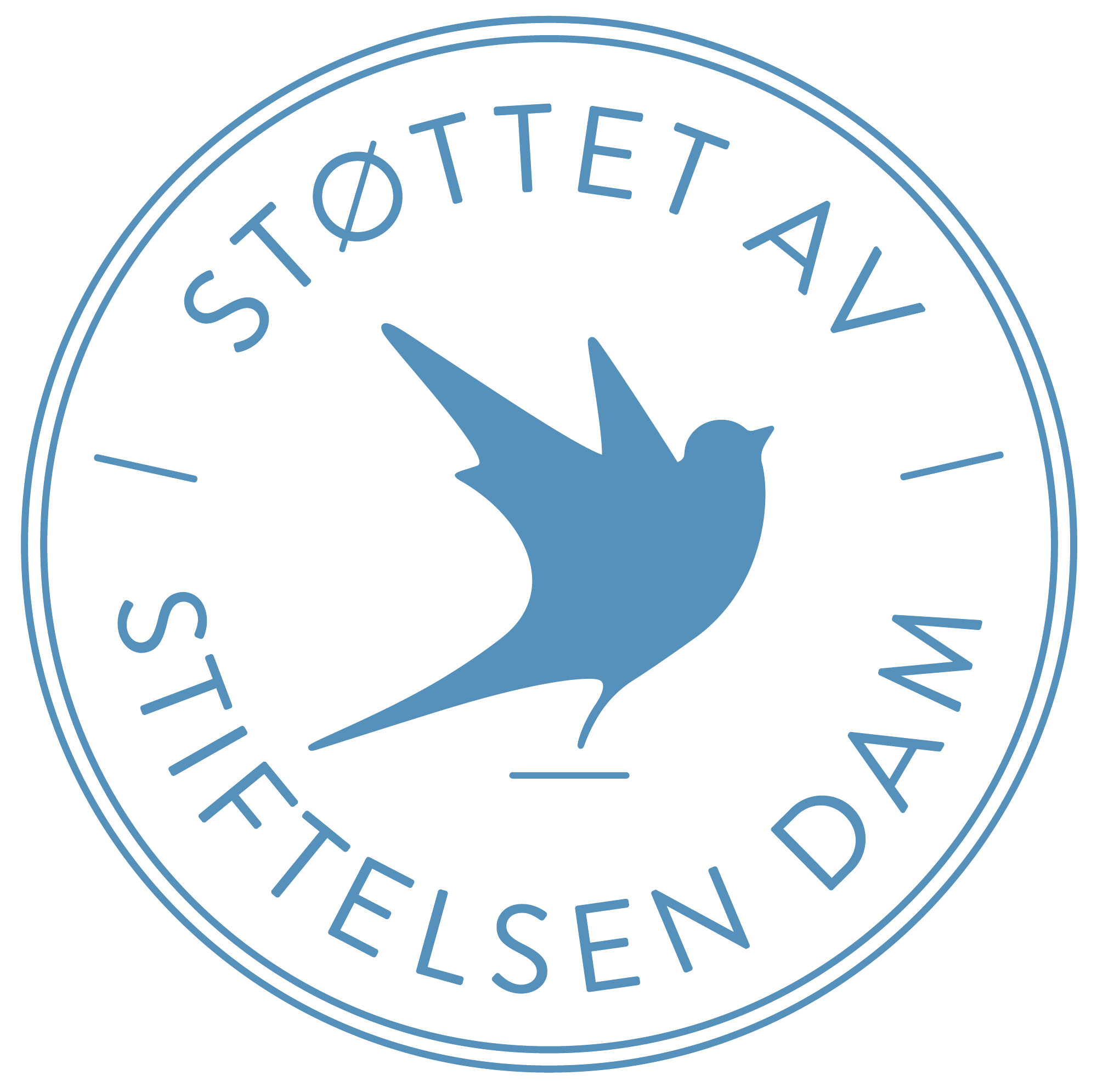 Logo lyseblå Stiftelsen Dam